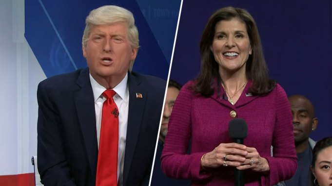 James Austin Johnson as Donald Trump and Nikki Haley on 'SNL'