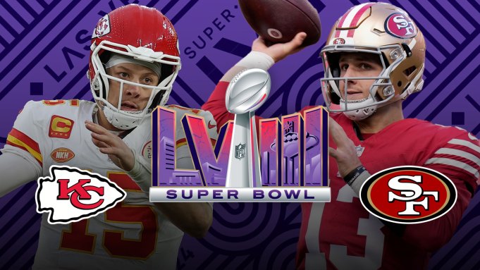 Super Bowl LVIII: Patrick Mahomes (Kansas City Chiefs) and Brock Purdy (San Francisco 49ers)